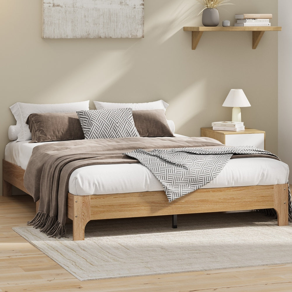 Gio Wooden Platform Bed Base | Minimalistic Sturdy Platform Bed