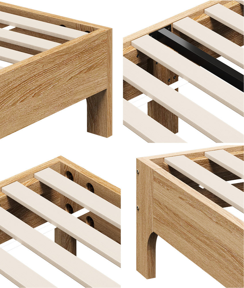 Gio Wooden Platform Bed Base | Minimalistic Sturdy Platform Bed