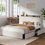 Hudson Beige Velvet Storage Bed with USB Charging | Soft Fabric LED Lights Bed Frame with 4 Draws
