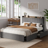 Hudson Grey Velvet Storage Bed with USB Charging | Soft Fabric LED Lights Bed Frame with 4 Draws