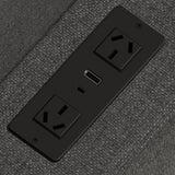 Castore LED Storage Bed with USB Charging | Premium Grey Fabric LED Lights Bed Frame with 2 Front Draws