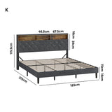 Piazzi LED Tuffted Grey Fabric Storage Bed | Modern Super Storage LED Lights Bed Frame
