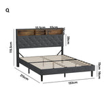 Piazzi LED Tuffted White PU Leather Storage Bed | Modern Super Storage LED Lights Bed Frame