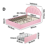 Mermaid Pink Plush Velvet LED Storage Bed | Beautiful Soft Touch LED Headboard 4 Draw Bed Frame