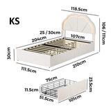 Mermaid Beige Plush Velvet LED Storage Bed | Beautiful Soft Touch LED Headboard 4 Draw Bed Frame