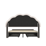 Mermaid Beige Plush Velvet LED Storage Bed | Beautiful Soft Touch LED Headboard 4 Draw Bed Frame
