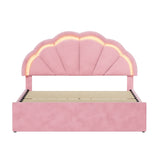 Mermaid Pink Plush Velvet LED Storage Bed | Beautiful Soft Touch LED Headboard 4 Draw Bed Frame