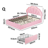 Mermaid Pink Plush Velvet LED Storage Bed | Beautiful Soft Touch LED Headboard 4 Draw Bed Frame