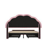 Mermaid Pink Plush Velvet LED Storage Bed | Beautiful Soft Touch LED Headboard 4 Draw Bed Frame