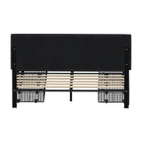 Marlisse 4 Draw Plush Velvet Black Storage Bed | Adjustable Bedhead LED Lighting Padded Bed Frame