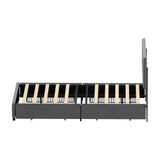 Marlisse 4 Draw Plush Velvet Grey Storage Bed | Adjustable Bedhead LED Lighting Padded Bed Frame