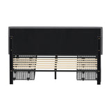 Marlisse 4 Draw Plush Velvet Grey Storage Bed | Adjustable Bedhead LED Lighting Padded Bed Frame