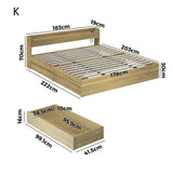 Sorrento 2 Drawer Storage Bed and 2 Charging Ports | Multi Storage Wood Style Bed Frame with USB Chargers