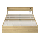 Sorrento 2 Drawer Wooden Storage Bed and 2 Charging Ports | Multi Storage Wood Bed Frame with USB Chargers