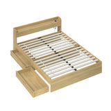 Sorrento 2 Drawer Wooden Storage Bed and 2 Charging Ports | Multi Storage Wood Bed Frame with USB Chargers