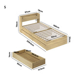 Sorrento 2 Drawer Wooden Storage Bed and 2 Charging Ports | Multi Storage Wood Bed Frame with USB Chargers