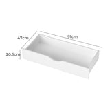 Set of Two Space Saving Bed Frame Storage Drawers | Wheel Slider Timber Trundle for Wooden Bed Frame Base in White