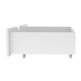 Set of Two Space Saving Bed Frame Storage Drawers | Wheel Slider Timber Trundle for Wooden Bed Frame Base in White