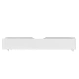 Set of Two Space Saving Bed Frame Storage Drawers | Wheel Slider Timber Trundle for Wooden Bed Frame Base in White