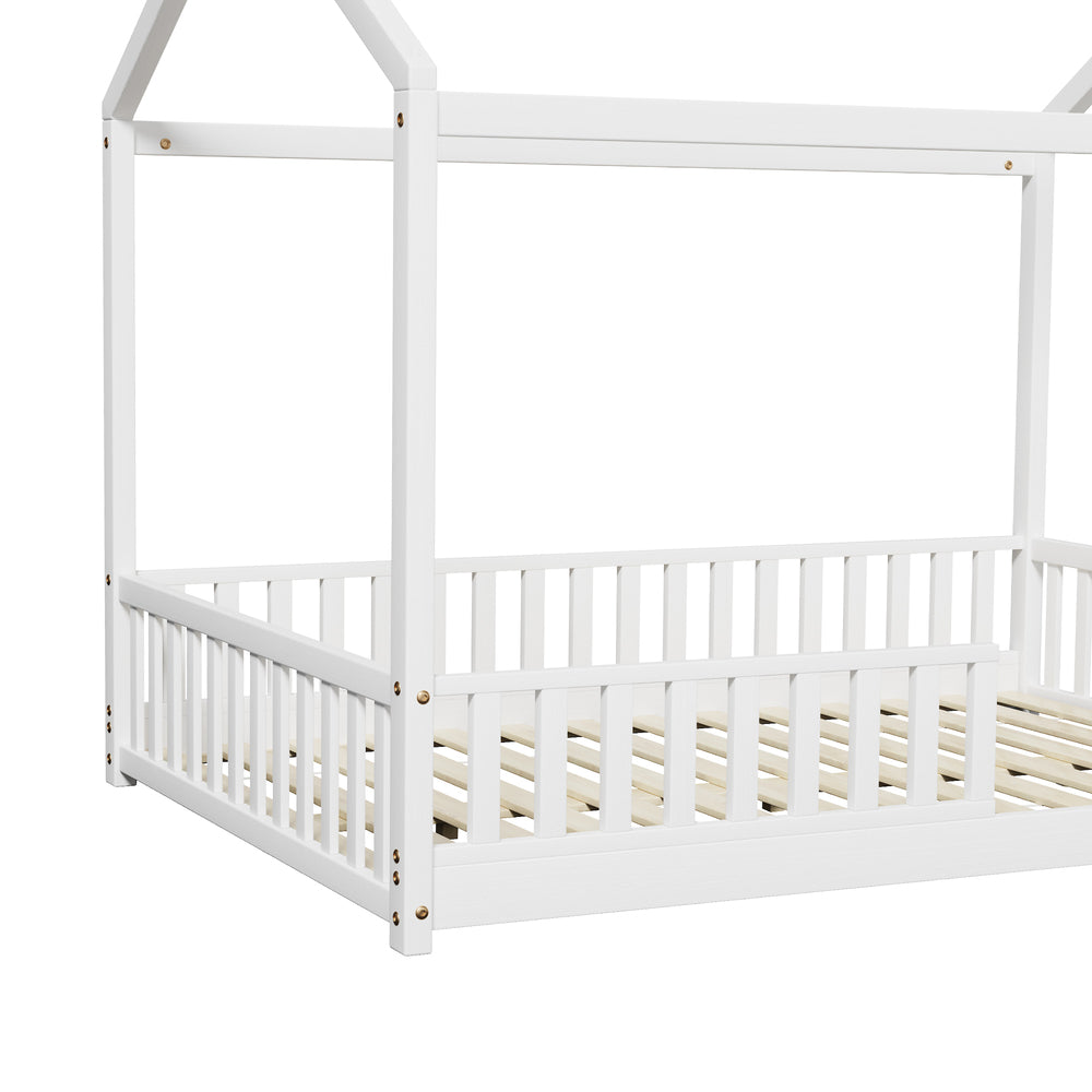 Scandi Wooden Kids House in Double Size | Novelty Kids Beds | Wooden Childrens Beds