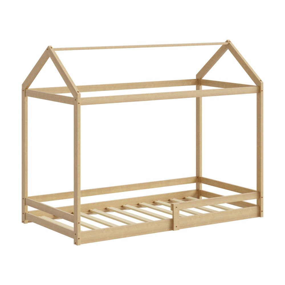 Juno Luxe Premium Kids NZ Timber House Bed with Fence | Funzee Kids House Style Bed Frame in Single