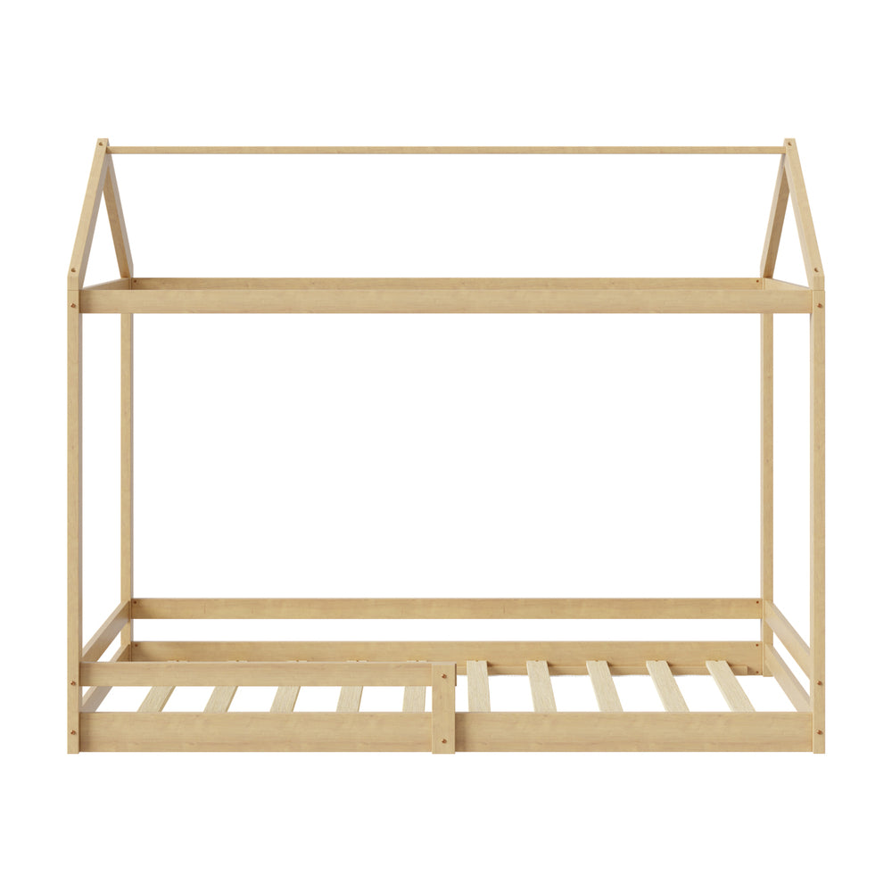 Juno Luxe Premium Kids NZ Timber House Bed with Fence | Funzee Kids House Style Bed Frame in Single
