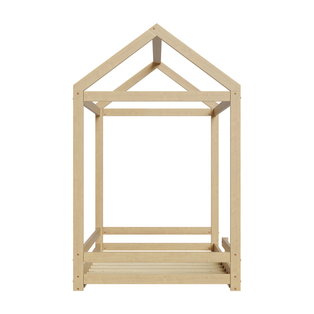 Juno Luxe Premium Kids NZ Timber House Bed with Fence | Funzee Kids House Style Bed Frame in Single