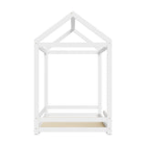 Juno Luxe Premium Kids NZ Timber House Bed with Fence | Funzee Kids House Style Bed Frame in Single