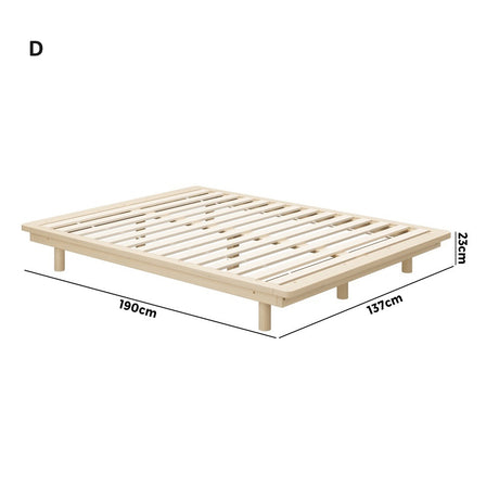 Scandi Alto Premium Timber Platform Bed | Reinforced Durable Wooden Floating Bed Base