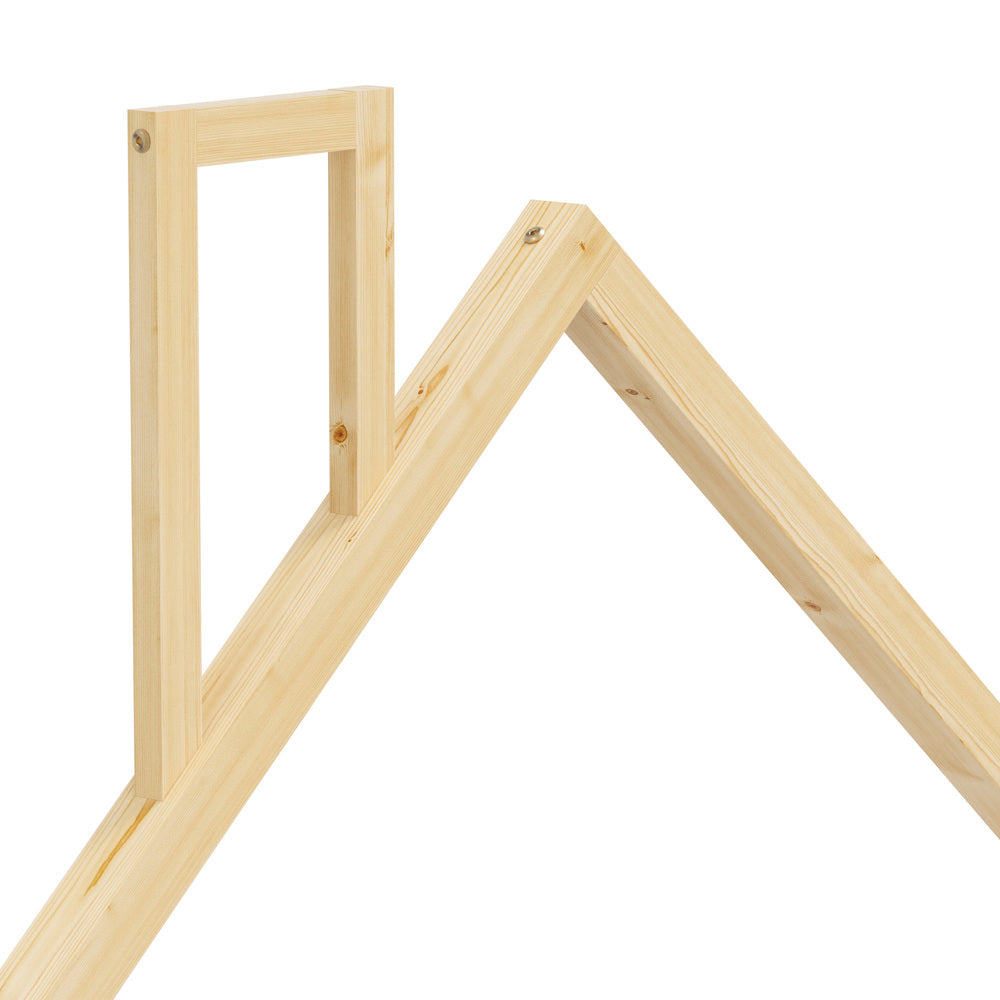 Reggio Luxe Premium Kids Chimney Floor Bed | King Single Size Childrens Wooden Low Profile Floor Bed