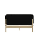 Norsa Soft Padded Fabric Platform Bed  | Modern Linear Strong Wooden Bed Frame