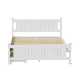 Mila Cottage White Wooden Bed Frame with Storage Draws | Solid Modern Timber Frame with Space Storage Draws