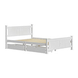 Mila Cottage White Wooden Bed Frame with Storage Draws | Solid Modern Timber Frame with Space Storage Draws