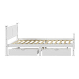 Mila Cottage White Wooden Bed Frame with Storage Draws | Solid Modern Timber Frame with Space Storage Draws