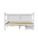 Mila Cottage White Wooden Bed Frame with Storage Draws | Solid Modern Timber Frame with Space Storage Draws