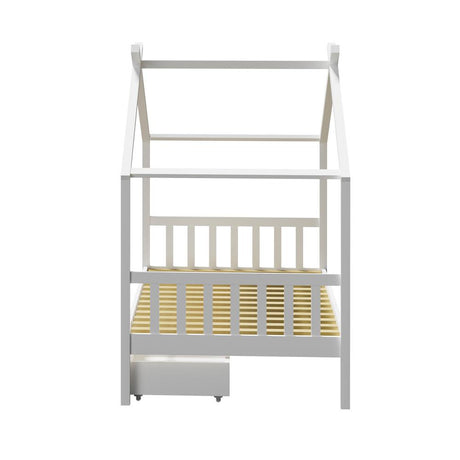 Scandi Luxe Premium Kids Timber House Bed with Drawers | Funzee Kids House Style Storage Bed Frame