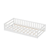 Reggio Luxe Premium Kids Timber Guard Bed | Single Size Childrens Wooden Gate Guard Bed