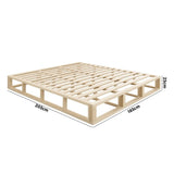Rearo Cage Style Wooden Slim Bed Base | Modern Minimialistic Durable Wooden Bed Frame Base
