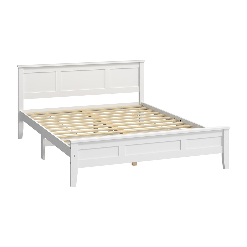 Aria Hampton White Wooden Bed Frame | Solid Modern Timber Bed High Quality Frame
