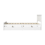 Aria Hampton White Wooden Bed Frame With Dual Drawers | Solid Modern Timber Bed High Quality Frame