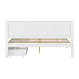 Aria Hampton White Wooden Bed Frame With Dual Drawers | Solid Modern Timber Bed High Quality Frame