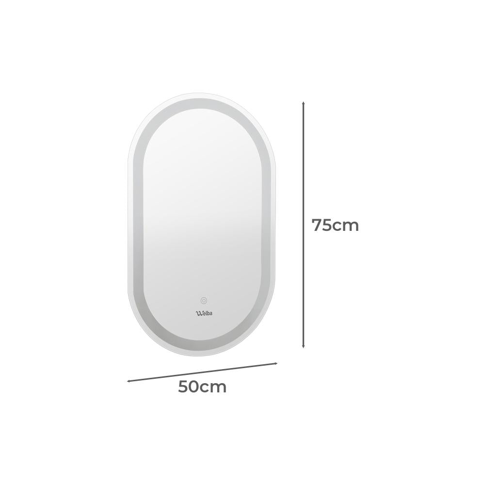 Lumiro Oval Bathroom LED Mirror | Oval Modern High Quality 3 Colour LED Bathroom Mirros | Easy Install Anti Fog