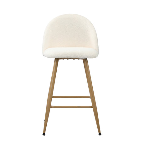 Set of Two Capri Boucle Fabric High Back Barstools | Stylish Modern Boucle Barstools Set