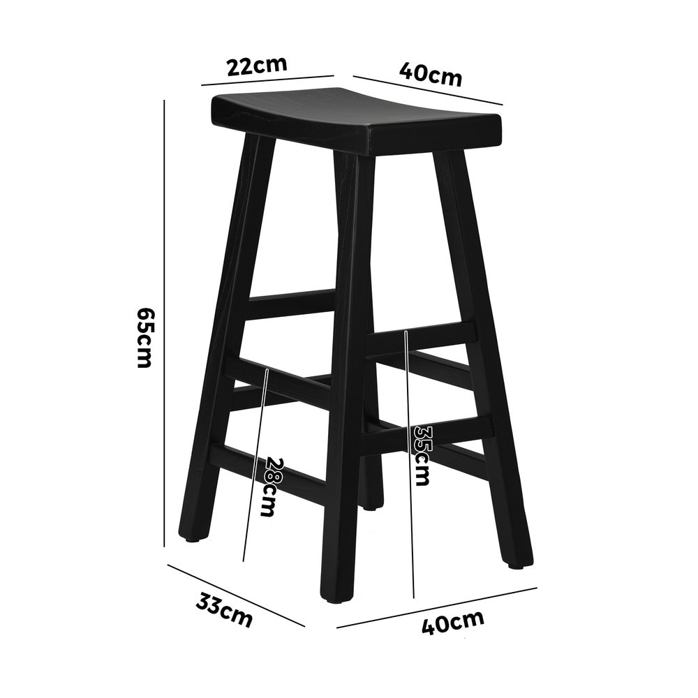 Set of Four Centrum Haio Wooden Barstools | Four Japenese Style Wooden Counter Bartsools