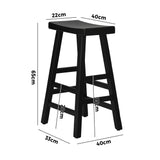 Set of Four Centrum Haio Wooden Barstools | Four Japenese Style Wooden Counter Bartsools