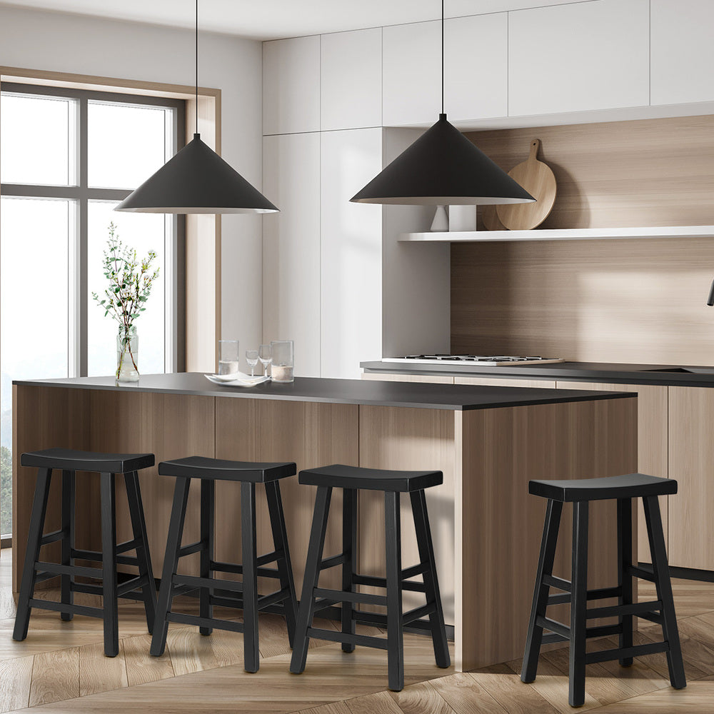 Set of Four Centrum Haio Wooden Barstools | Four Japenese Style Wooden Counter Bartsools