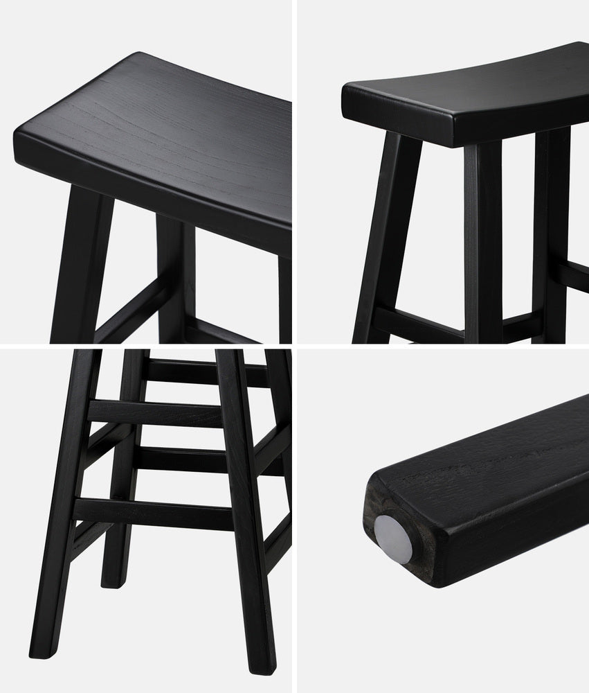 Set of Four Centrum Haio Wooden Barstools | Four Japenese Style Wooden Counter Bartsools