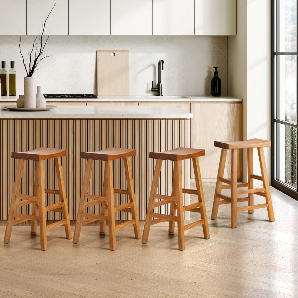 Set of Four Centrum Haio Wooden Barstools | Four Japenese Style Wooden Counter Bartsools