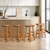 Set of Four Centrum Haio Wooden Barstools | Four Japenese Style Wooden Counter Bartsools