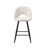 Set of Two Romana Boucle Fabric High Back Barstools | Stylish Modern Boucle Barstools Set